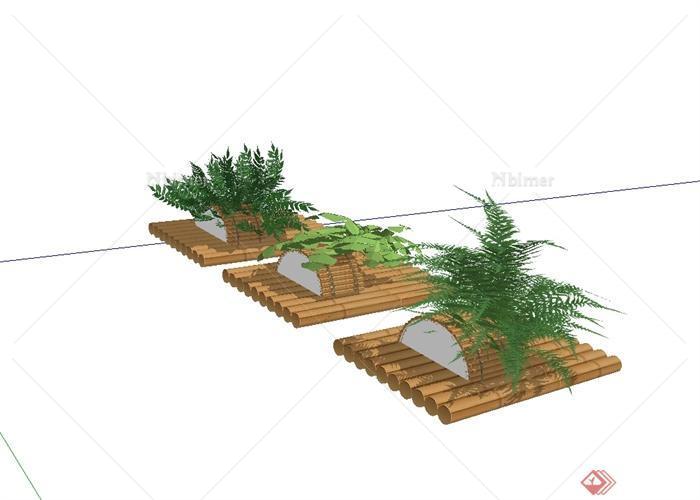 三种立体绿化植物设计SU模型[原创]