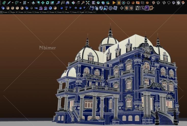 NEW!-分享超豪华法式精致SketchUp别墅模型下载带