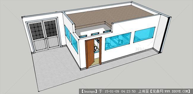 办公室室内设计案例su模型