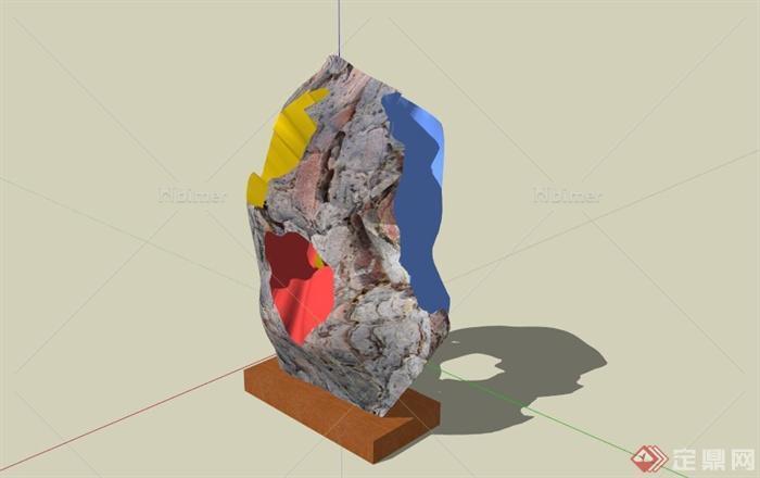 某自然石抽象雕塑SU模型[原创]