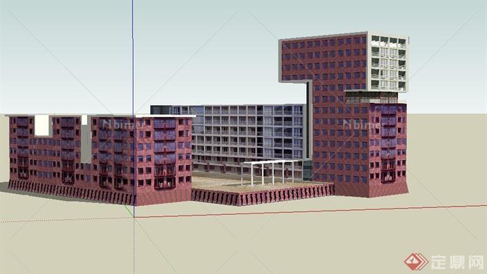 某教学建筑设计SU模型素材