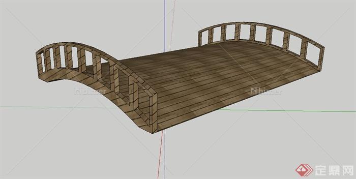 全木质拱桥设计su模型