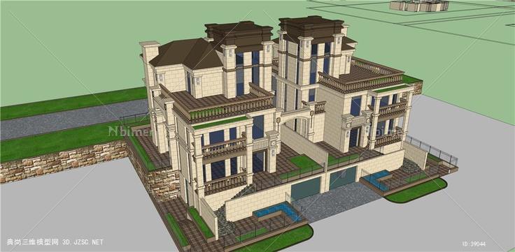 双拼别墅(37)su模型