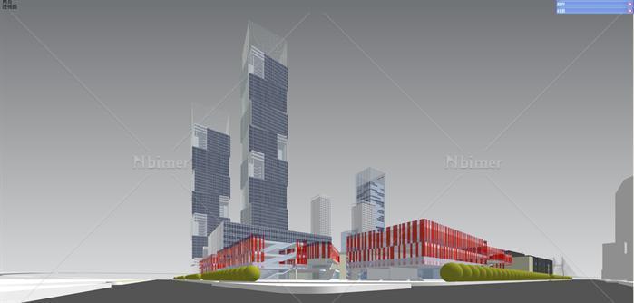城市中心区规划方案SU精致设计模型[原创]
