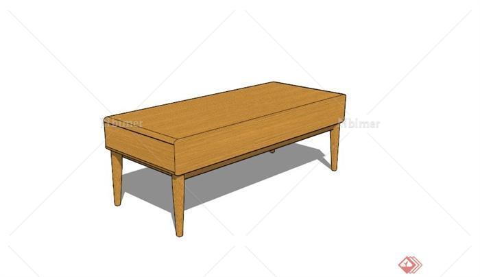 木制换鞋凳设计SU模型[原创]