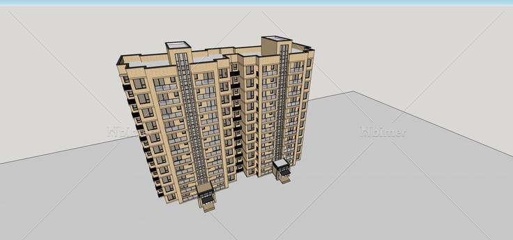 现代高层住宅楼(73451)su模型下载