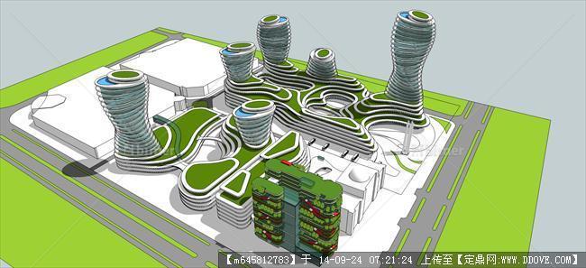 Sketch Up 精品模型----中心商业区建筑设计概念