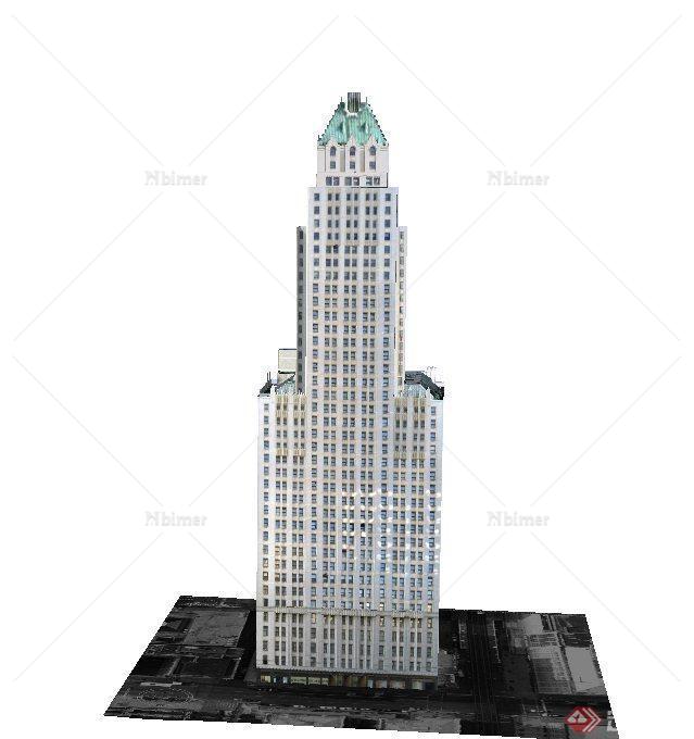 某欧式高层酒店建筑设计SU模型