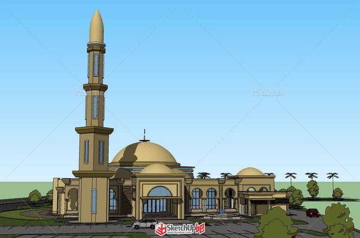 伊斯兰风格清真寺SU模型分享