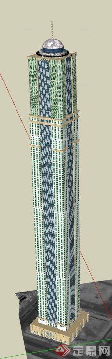 迪拜公主塔建筑设计SU模型