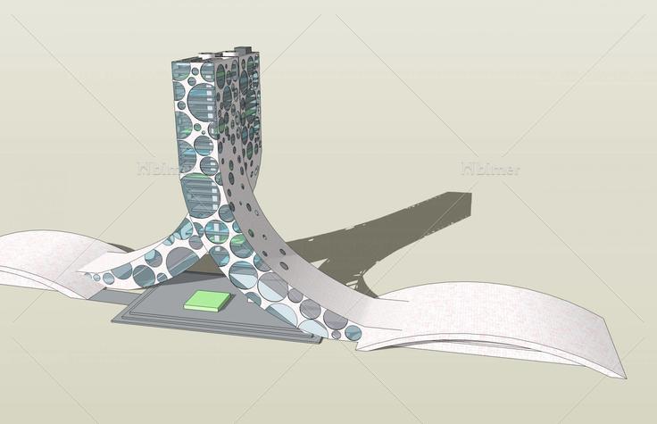 人字形办公楼(48156)su模型下载