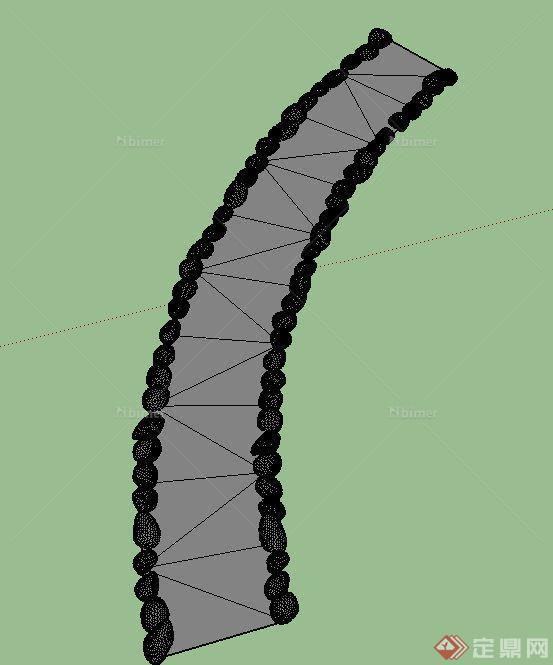 园林景观石子路设计SU模型