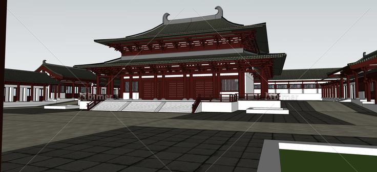 古建寺庙建筑(44448)su模型下载