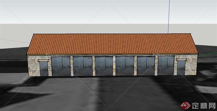 某农用单层仓库建筑设计SU模型