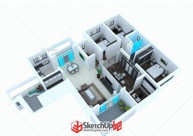 大户型家装模型回复见模型