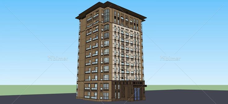 古典风格高层住宅(49590)su模型下载