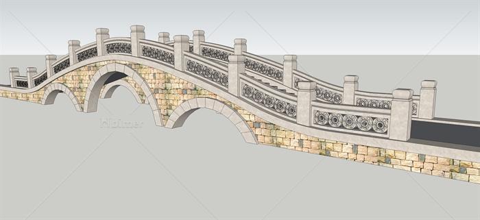 现代风格园林拱桥设计su模型[原创]