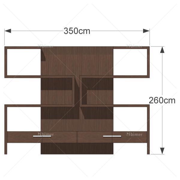 柜子-饰品架-Bookcase-002