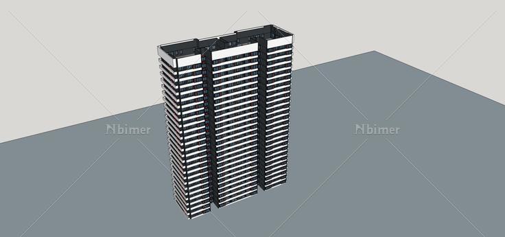 现代高层住宅楼(71163)su模型下载