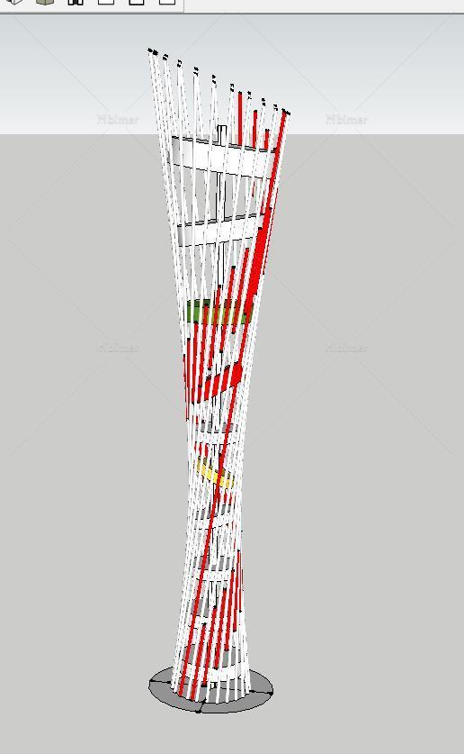 异形现代商业广场景观钢结构景观住SU精致设计模