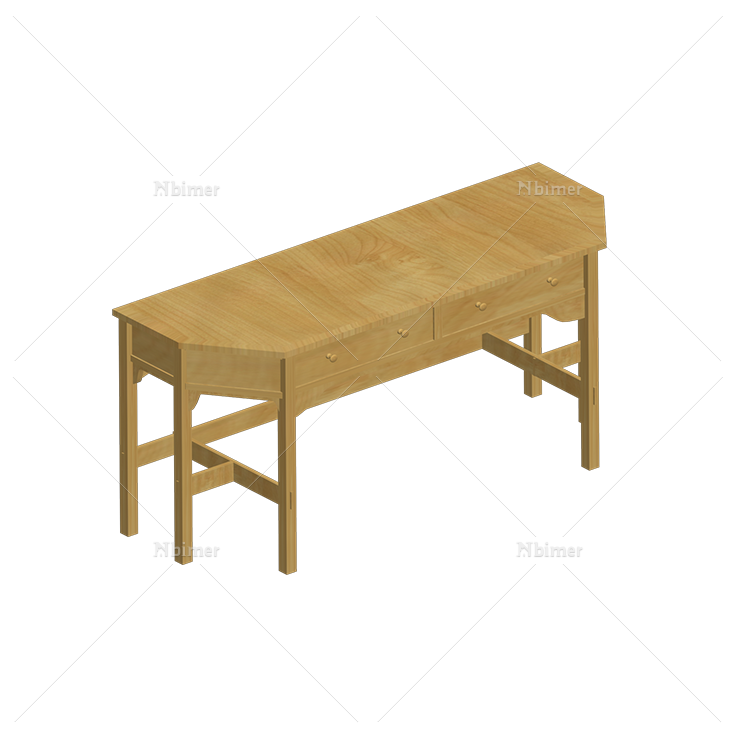 切角木桌