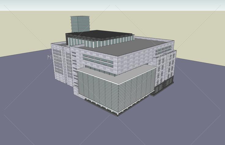现代多层办公楼(40597)su模型下载