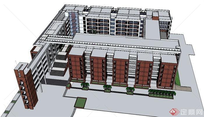 现代某六层学校教育建筑设计SU模型