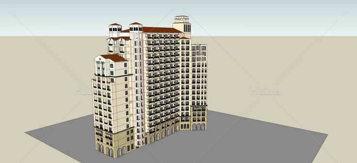 欧式高层公寓(49630)su模型下载