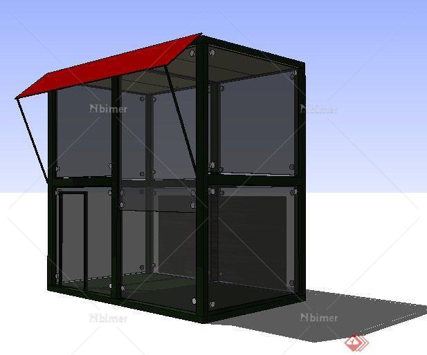 现代简约风格岗亭设计su模型