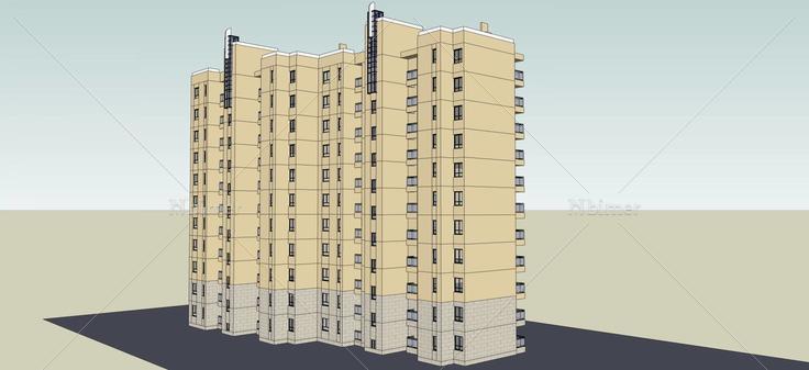 现代高层住宅(55807)su模型下载