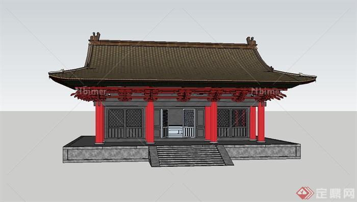 古典中式大殿文化建筑设计su精致模型