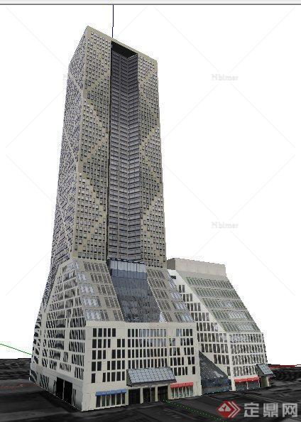 现代高层商务中心办公建筑设计SU模型