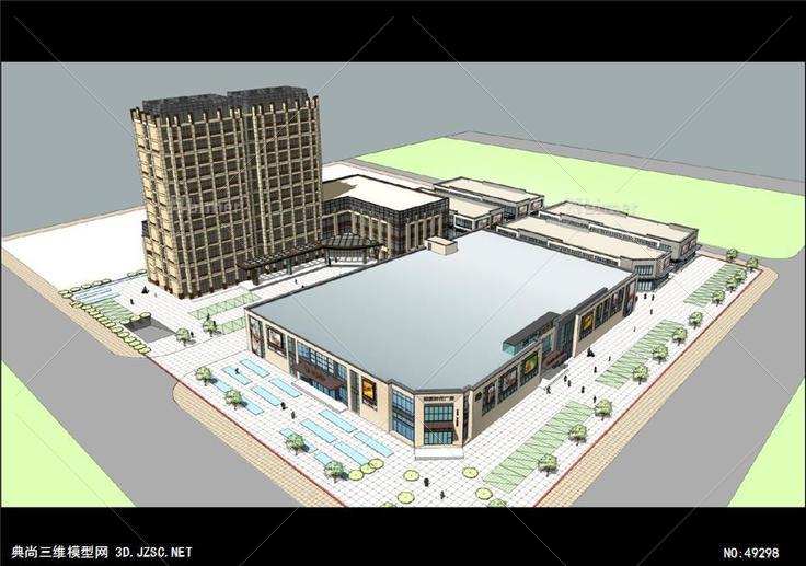 高层办公商业等SU模型农贸市场农贸市场 su模型 