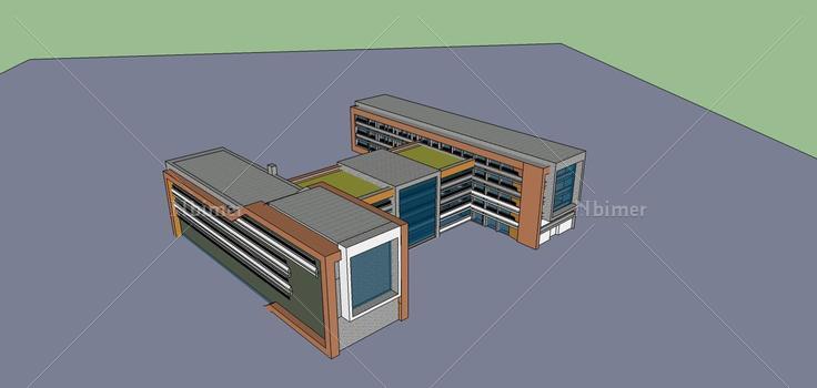 现代风格教学楼(75533)su模型下载