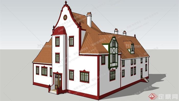 某城堡式住宅建筑设计SU模型[原创]