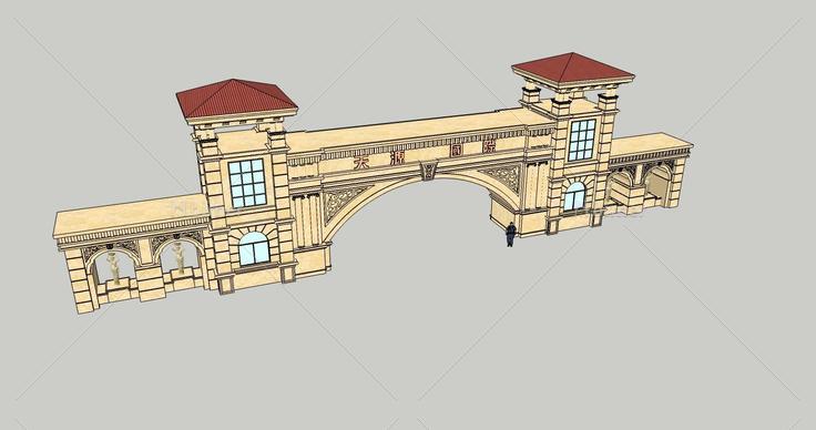 欧式风格小区入口(69294)su模型下载