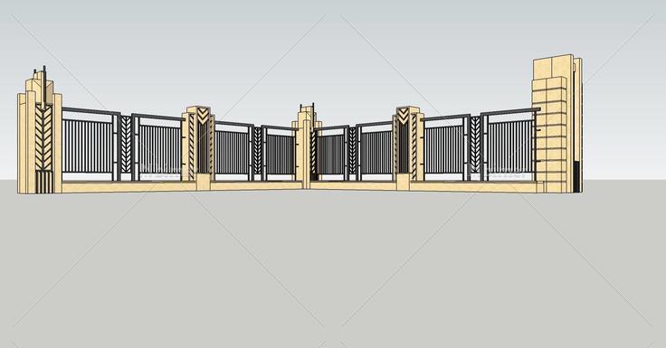 建筑构件-围墙(69514)su模型下载