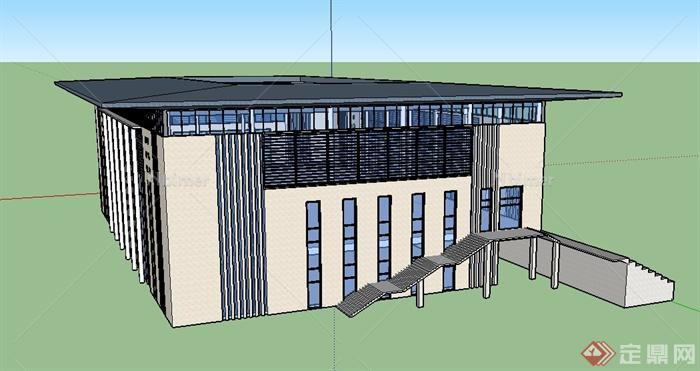 某单层学校体育馆建筑设计SU模型