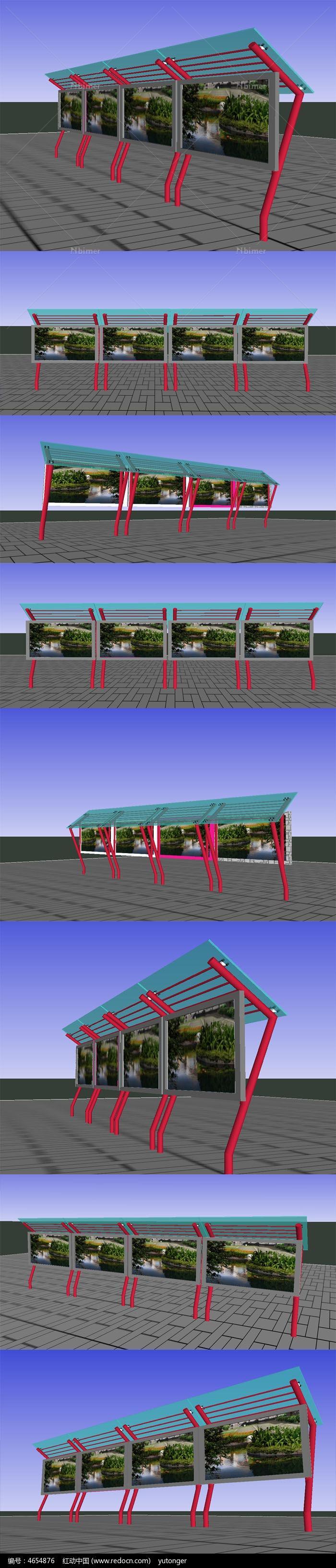 公告栏电子屏幕SU模型