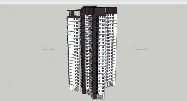 高层住宅设计精模04(103350)su模型下载