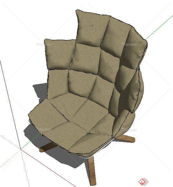 室内休闲靠背椅设计SU模型