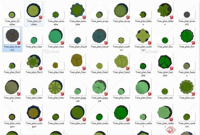 园林景观植物平面素材设计SU模型