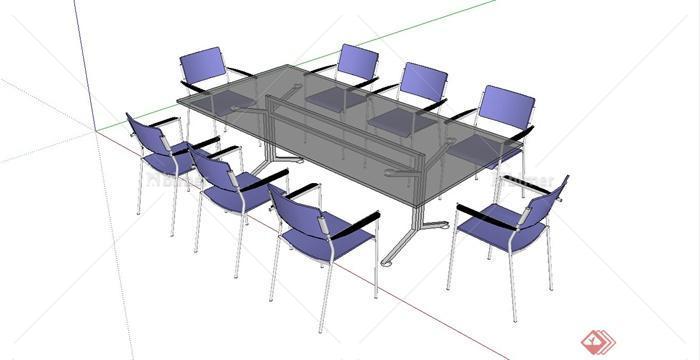 现代会议桌椅组合设计SU模型[原创]