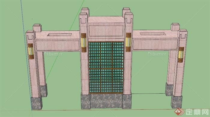 某古典大门设计SU模型