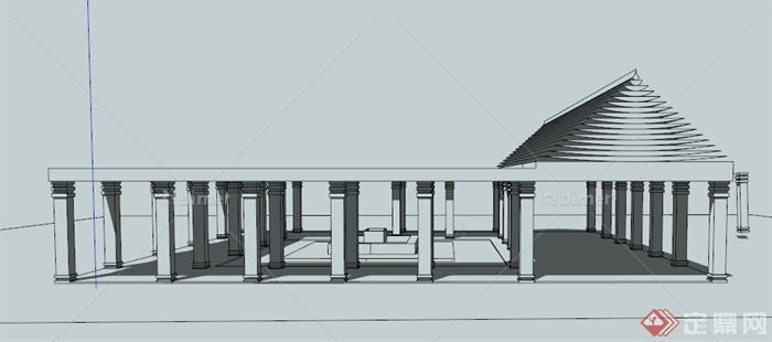 某东南亚风格景观亭建筑设计SU模型