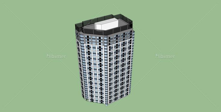 现代高层办公楼(35450)su模型下载