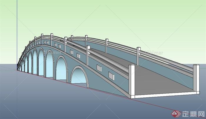 某现代园桥设计su模型