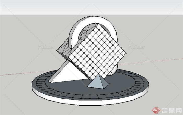 某室外景观雕塑小品设计SU模型
