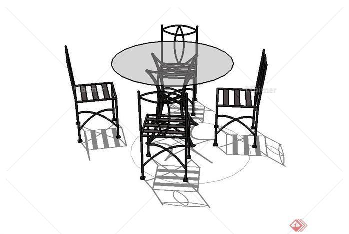 一套现代风格桌椅SU设计模型素材（2）
