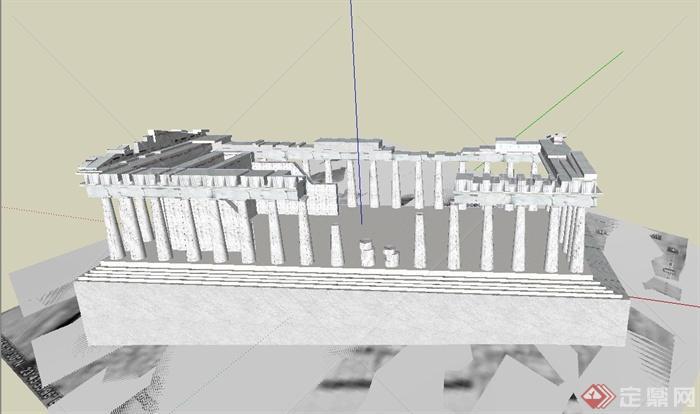 某欧式万神庙遗址建筑设计SU模型